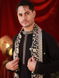 Men's Black BSY Kurta Set with Sequins & Zari Embroidery