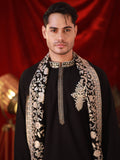 Men's Black BSY Kurta Set with Sequins & Zari Embroidery