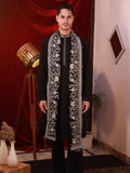 Men's Black BSY Kurta Set with Sequins & Zari Embroidery