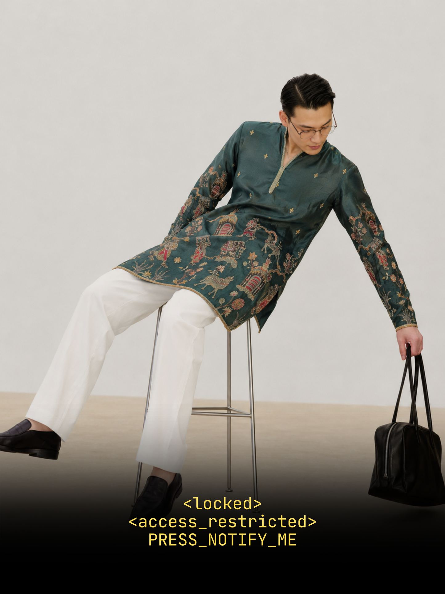 Teal Tissue Silk Short Kurta Set with Zari Embroidery and Beads