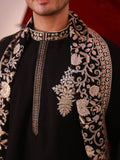Men's Black BSY Kurta Set with Sequins & Zari Embroidery