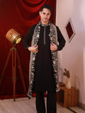 Men's Black BSY Kurta Set with Sequins & Zari Embroidery
