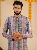 Men’s Multicolour Rayon Kurta Set with Tie-Dye Effect