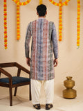 Men’s Multicolour Rayon Kurta Set with Tie-Dye Effect