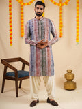 Men’s Multicolour Rayon Kurta Set with Tie-Dye Effect