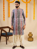 Men’s Multicolour Rayon Kurta Set with Tie-Dye Effect