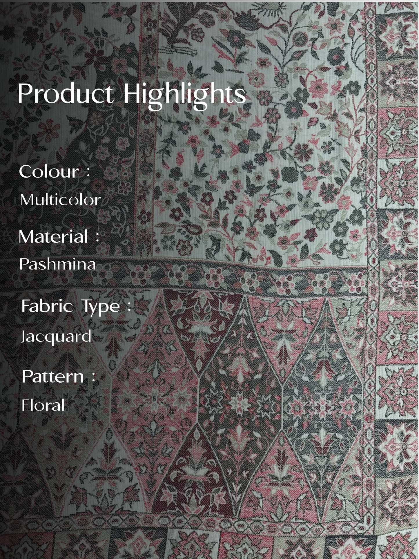Multicolour Pashmina Jacquard Dupatta