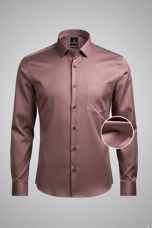 Menβs Dusty Rose Satin Slim Fit Shirt