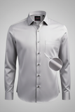 Men’s Grey Lycra Satin Slim Fit Shirt