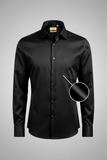 Men’s Black Lycra Satin Slim Fit Shirt