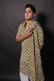 Men's Olive Tie-Dye Rayon Kurta Set with Sequins & Mirror Work Dupatta