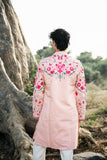 Peach Embroidery Kurta Set