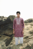 Mauve Silk Festive Kurta Set