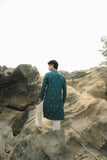 Sea Green Silk Festive Kurta Set