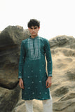 Sea Green Silk Festive Kurta Set