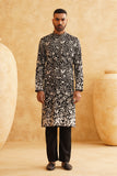 Black Georgette Floral Kurta Set