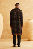 Black Multicolour Threadwork Embroidery Kurta set