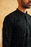 Black Georgette Floral Kurta Set