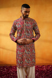 Pink Georgette Multicolour Threadwork Kurta Set