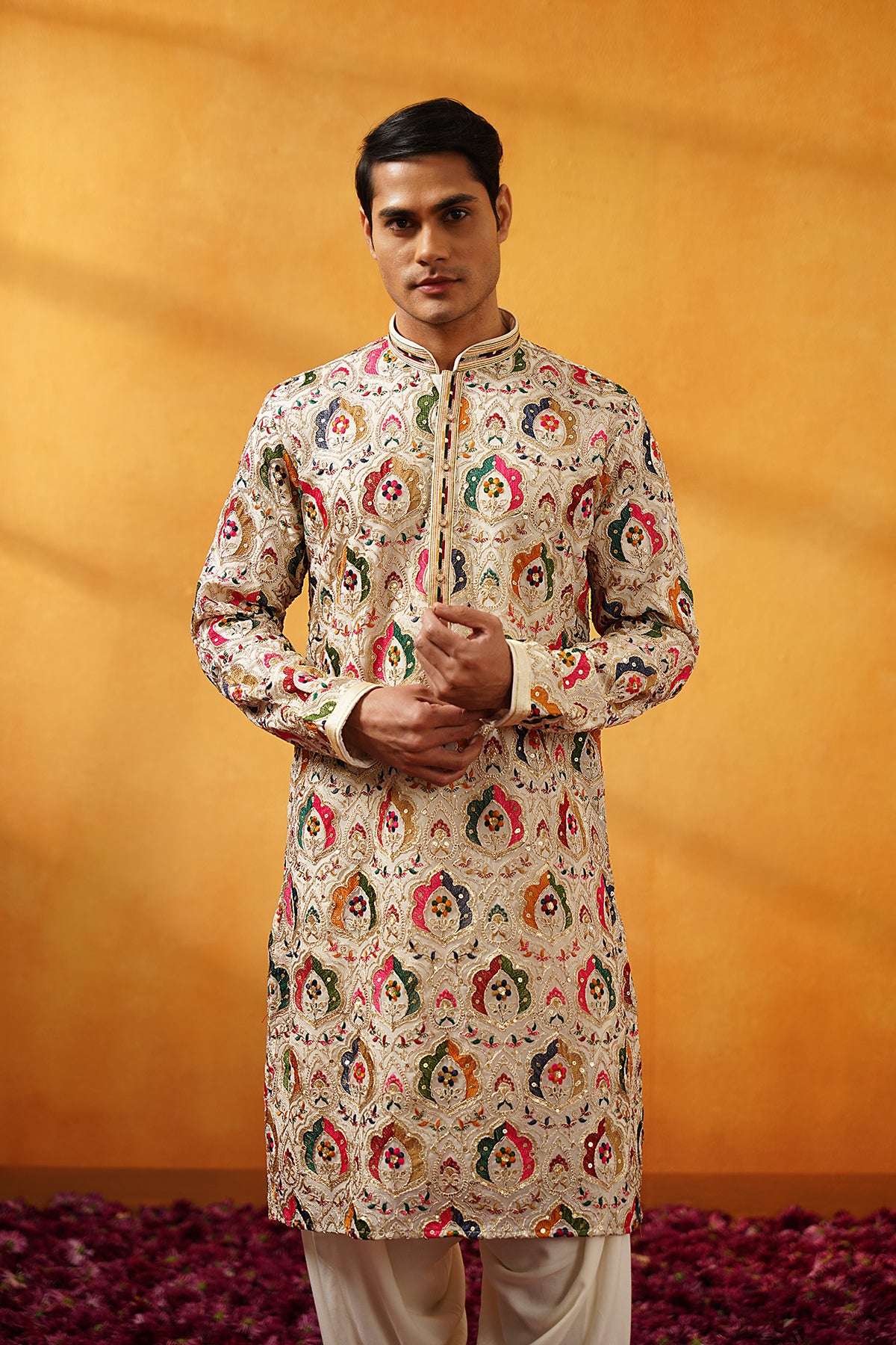 Off White Georgette Kurta Set