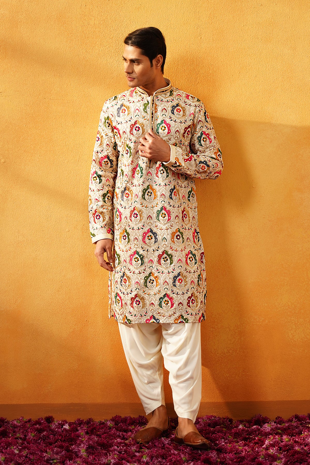 Off White Georgette Kurta Set