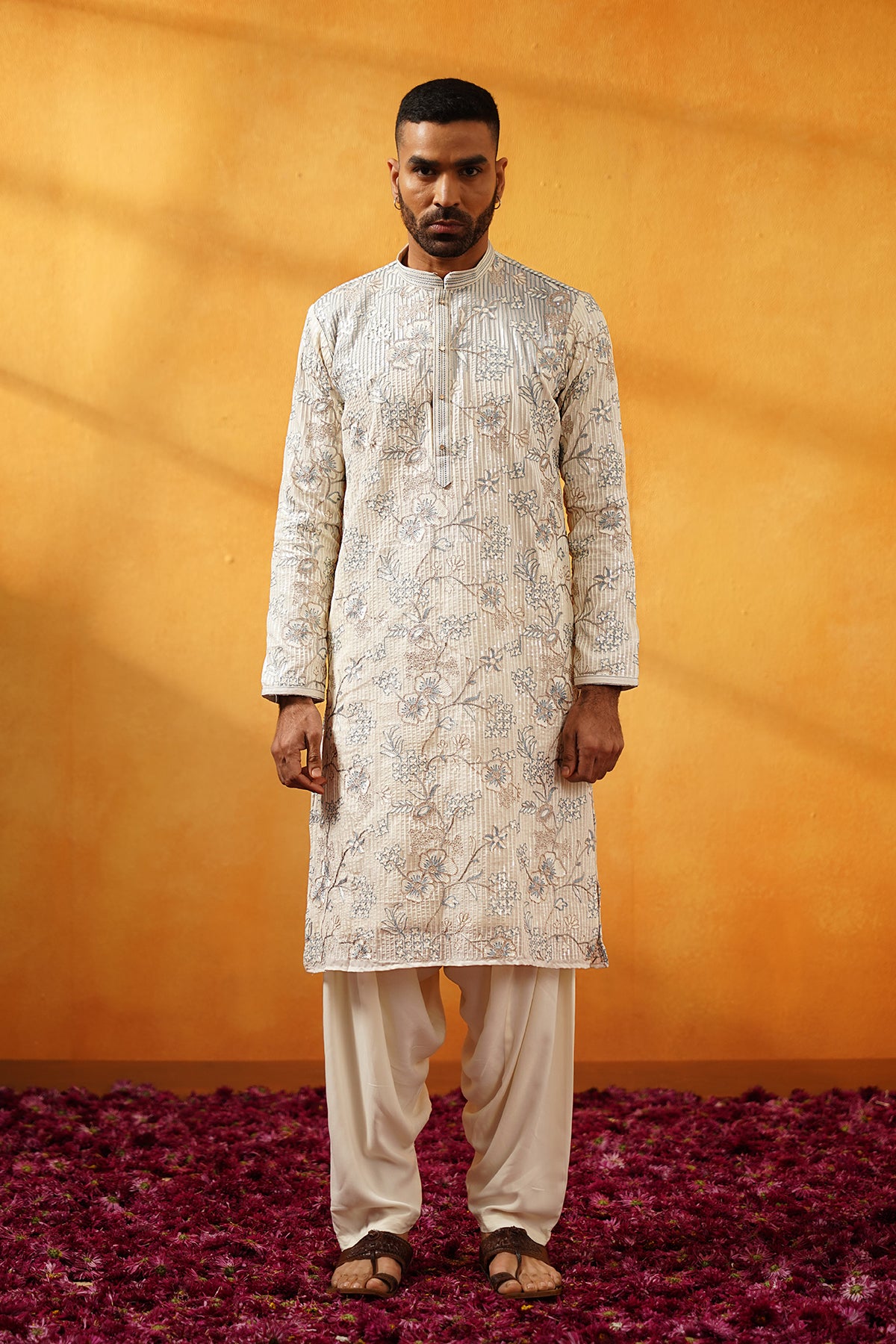 Off White Festive Kurta Set