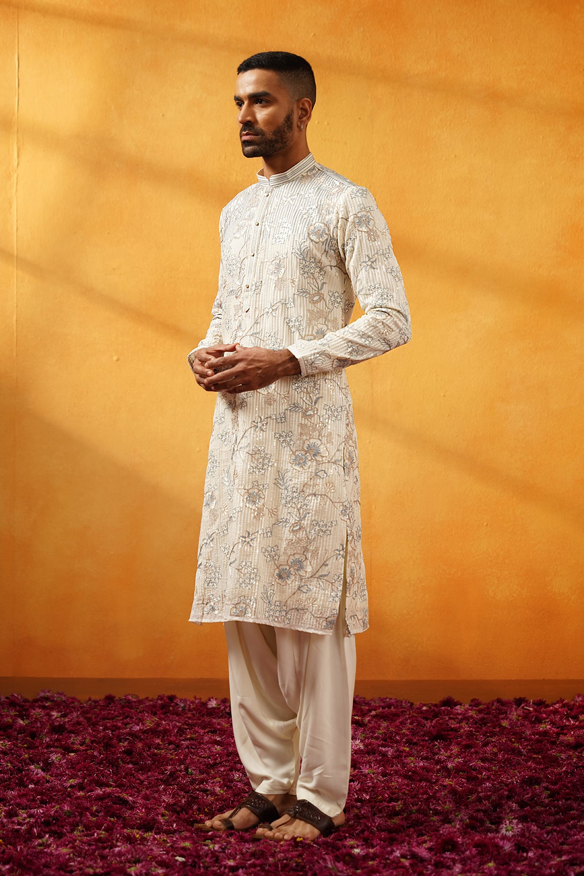 Off White Festive Kurta Set