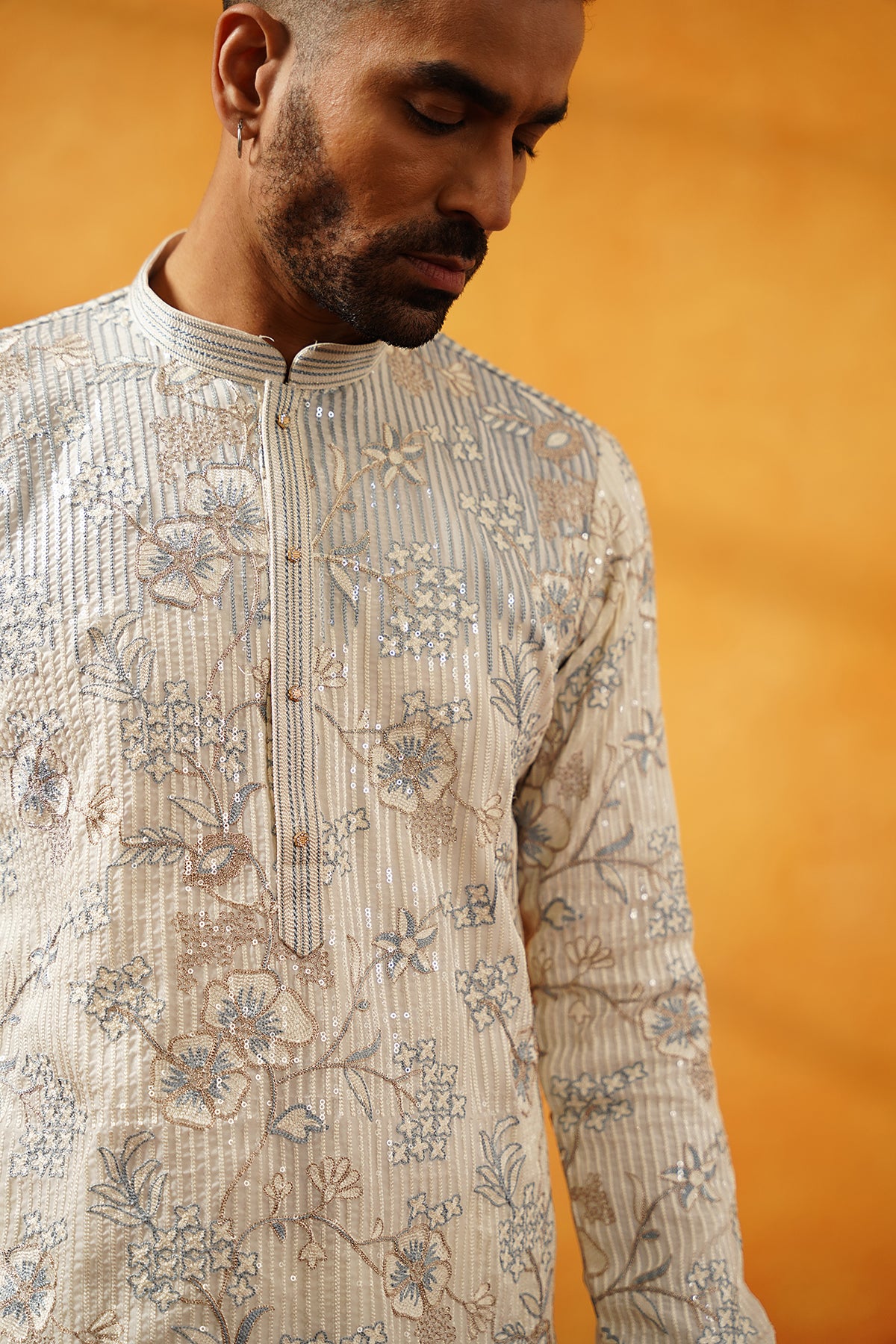 Off White Festive Kurta Set