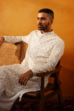 White Mirror work Kurta Set