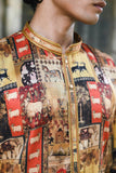Mustard Silk Kurta with Foil Work