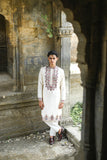 Off White Kenzo Kurta with Elegant Chain Stitch Embroidery