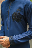 Navy Blue Kurta with Delicate Bead Work for a Refined Look