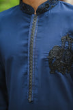 Navy Blue Kurta with Delicate Bead Work for a Refined Look