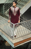 Maroon Zari Embroidered Kurta Set for Festive Occasions