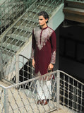 Maroon Zari Embroidered Kurta Set for Festive Occasions