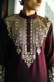 Maroon Zari Embroidered Kurta Set for Festive Occasions