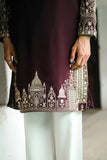 Maroon Zari Embroidered Kurta Set for Festive Occasions