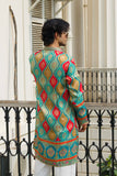 Men's Aqua Blue Jacquard Kurta Set with Position Print