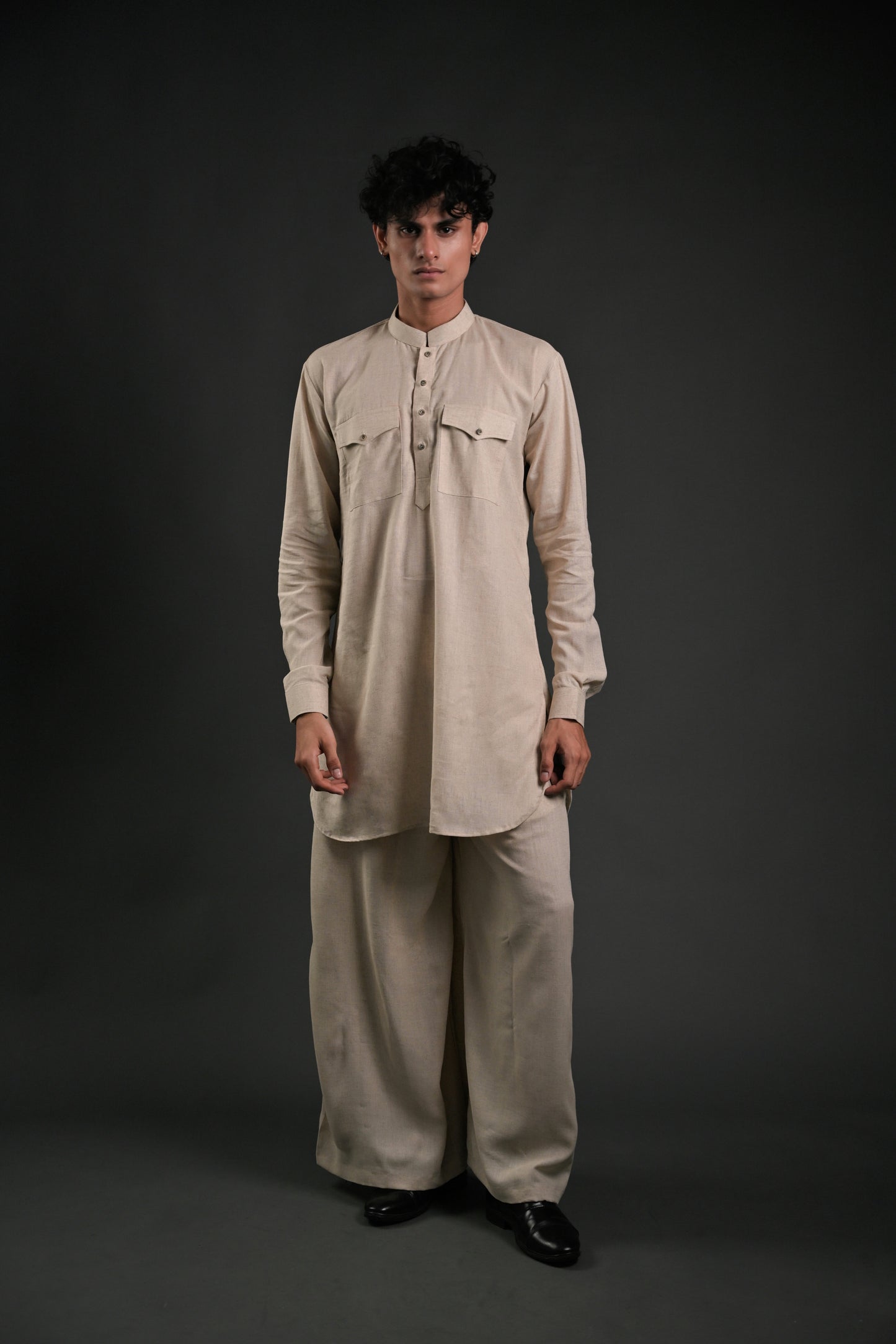 Classic Linen Blend Pathani Suit for Men