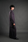 Classic Purple Linen Blend Pathani Suit with Flared Pants