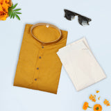 Basic Cotton Blend Kurta Set with Straight Pant