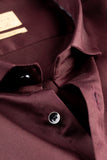 Men’s Maroon Lycra Satin Slim Fit Shirt