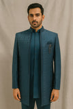 Men's Geometric Jacquard 3-Piece Jodhpuri Set