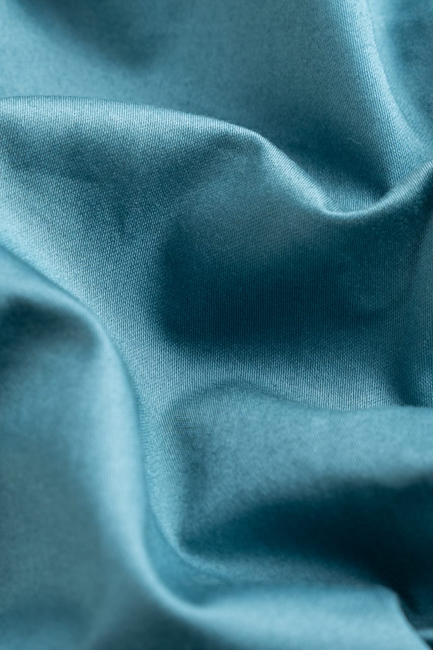 Men’s Teal Satin Slim Fit Shirt