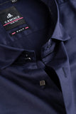 Men’s Navy Blue Satin Slim Fit Shirt