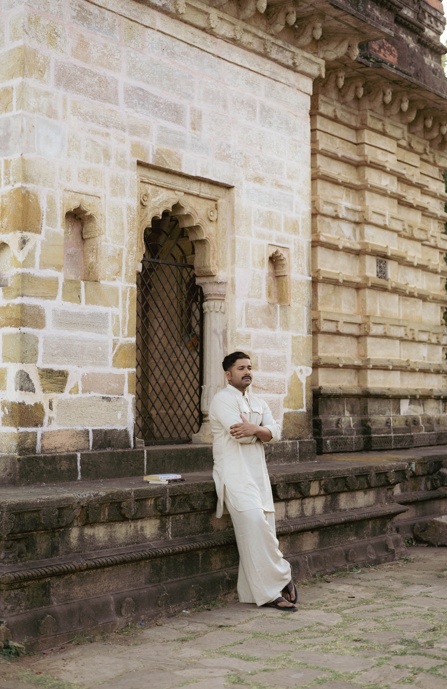 Classic Linen Blend Pathani Suit for Men