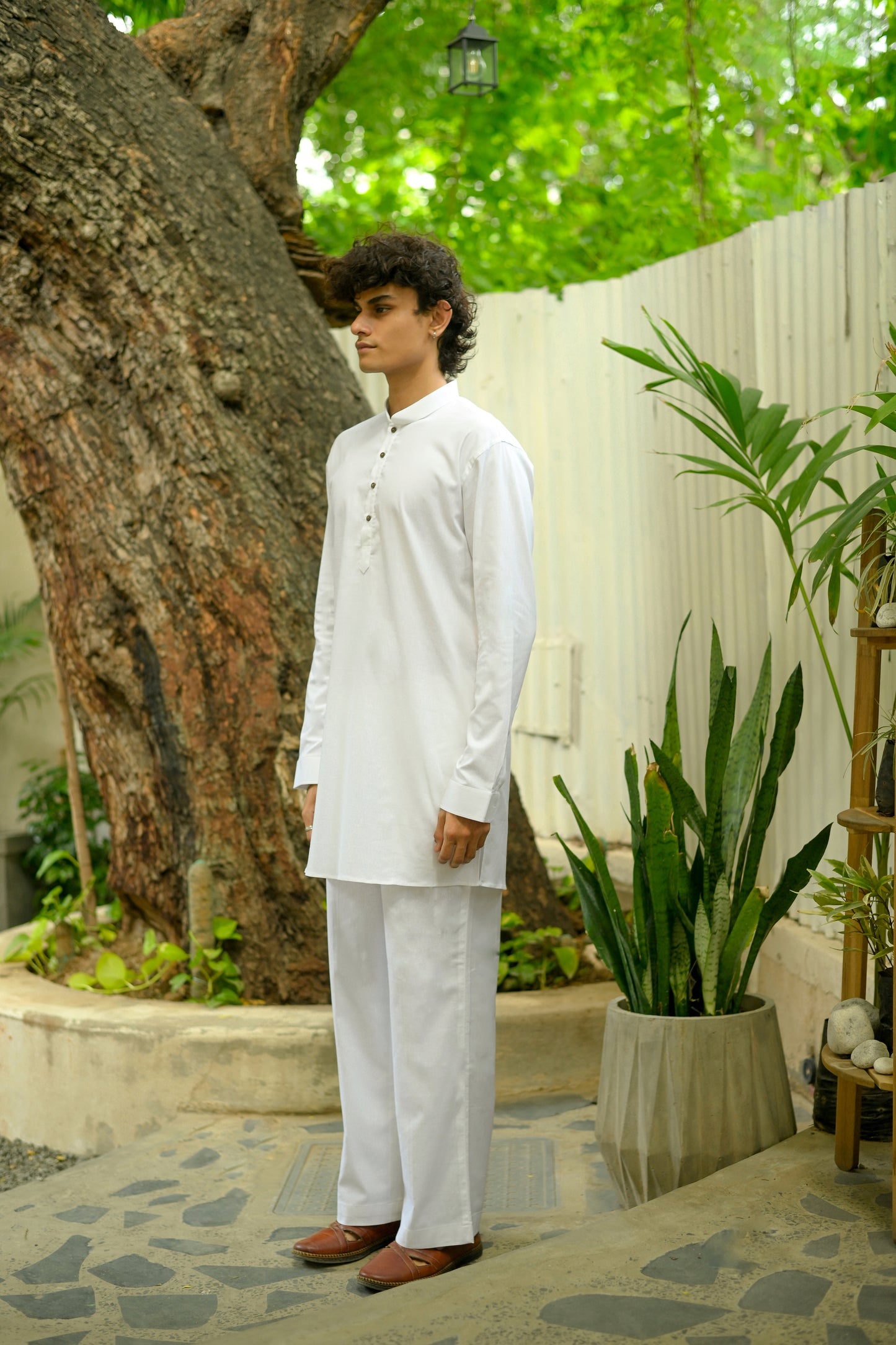 Men's Linen 5 Blend Short Kurta Set