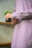 Lavender Linen Blend Short Kurta Set