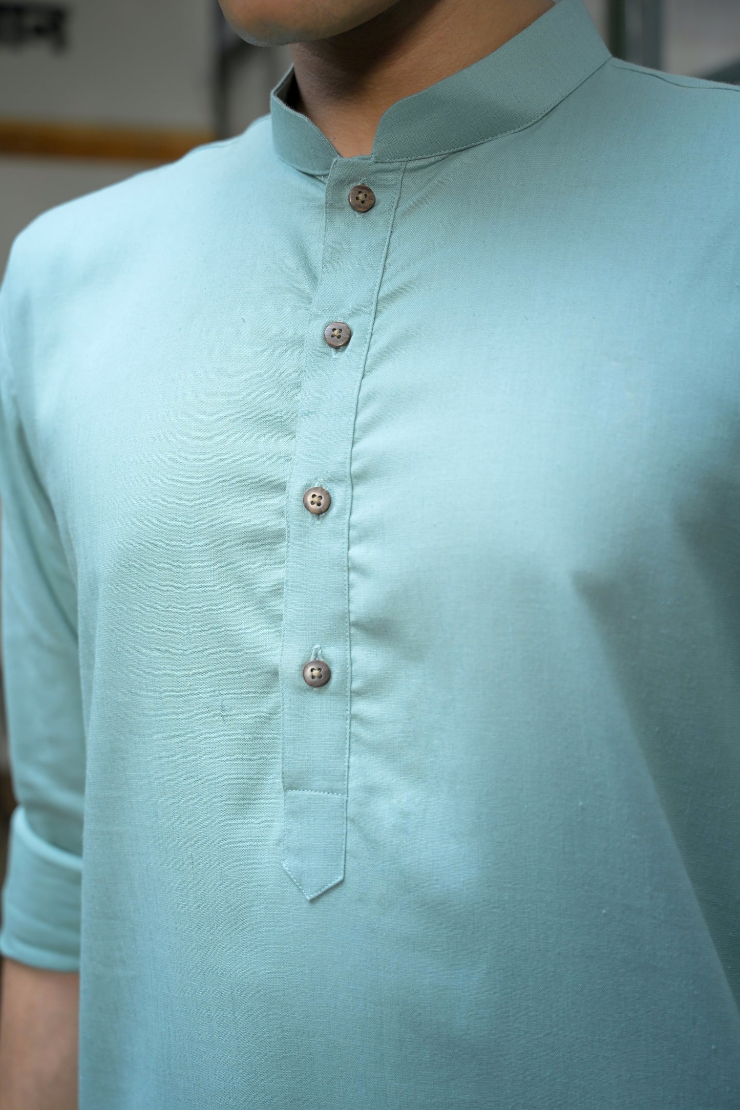 Men's Linen 5 Blend Short Kurta Set