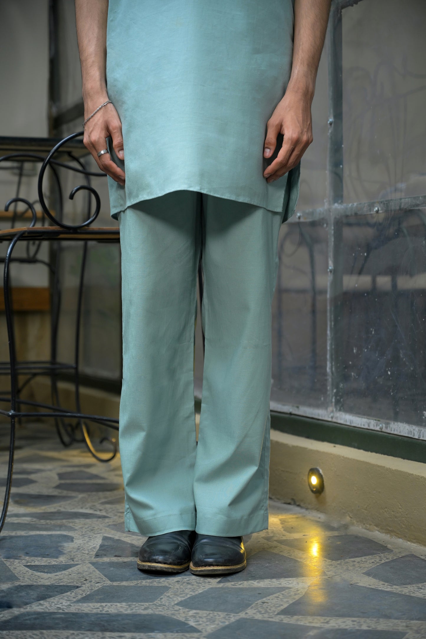 Men's Linen 5 Blend Short Kurta Set